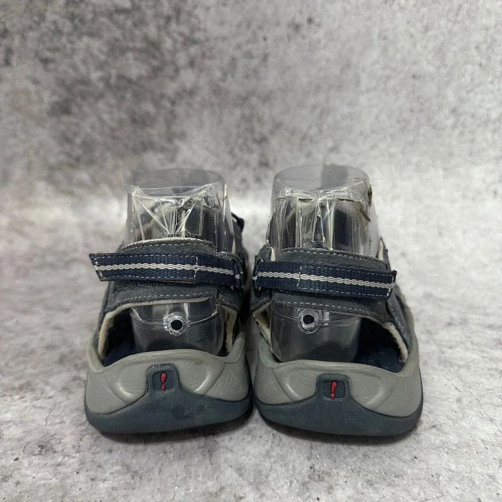 Privo by Clarks Trail Sandals Men 7.5 Blue Gray Hiking Closed Toe Bungee Strap